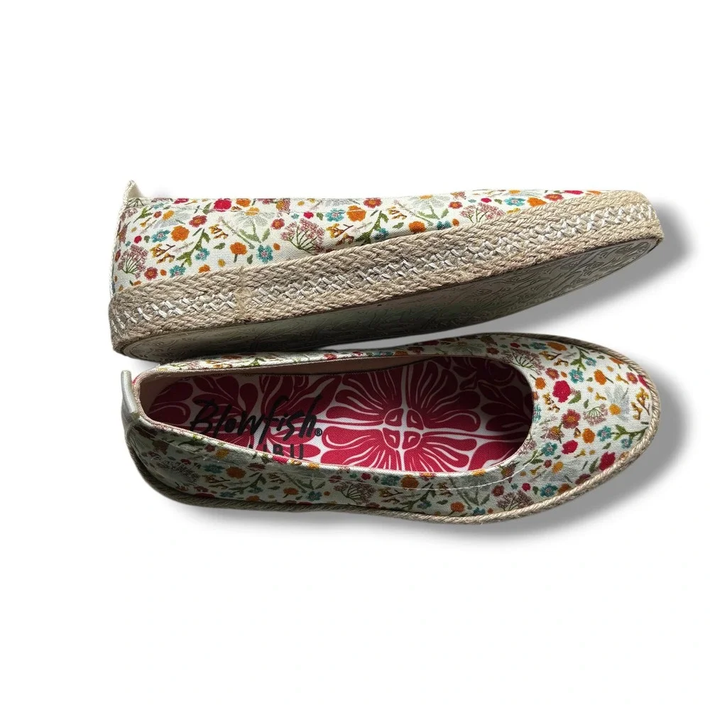 Blowfish Malibu Women Floral Espadrille Flats Canvas Slip On Shoes Multi Color